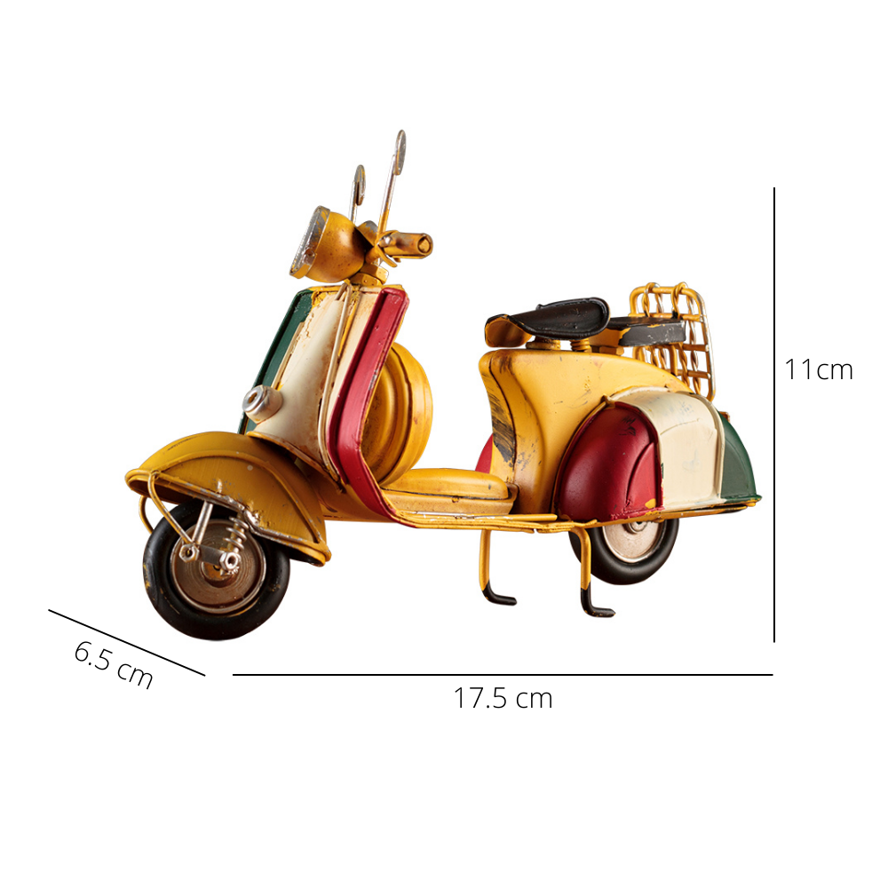 Vintage Metal Vespa Italia Replica Yellow