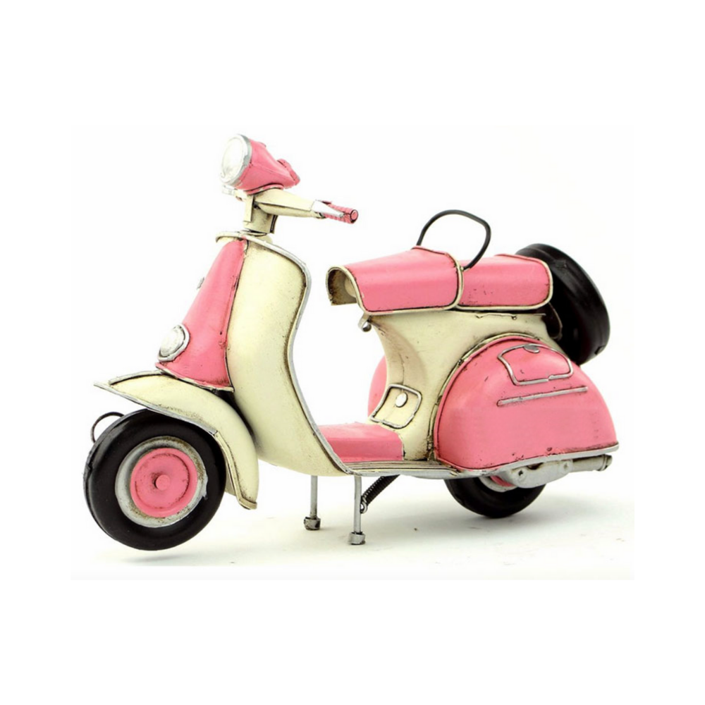 Vintage Pink Vespa Scooter with Spare Wheel