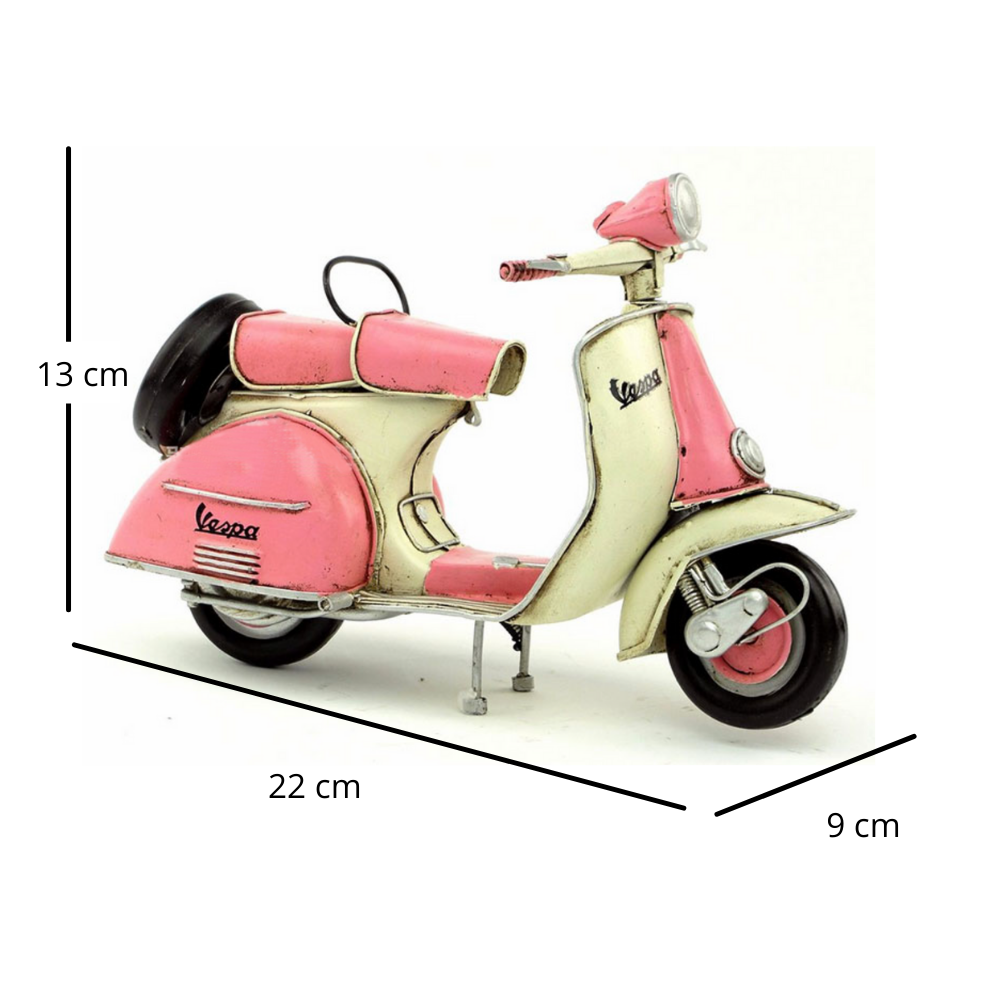 Vintage Pink Vespa Scooter with Spare Wheel