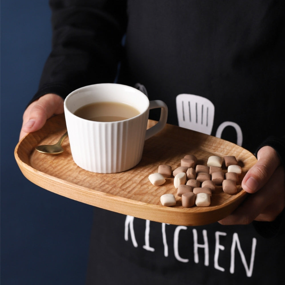 Elliot Oval Cherry Wood Handcraft Tea Serving Tray 25cm