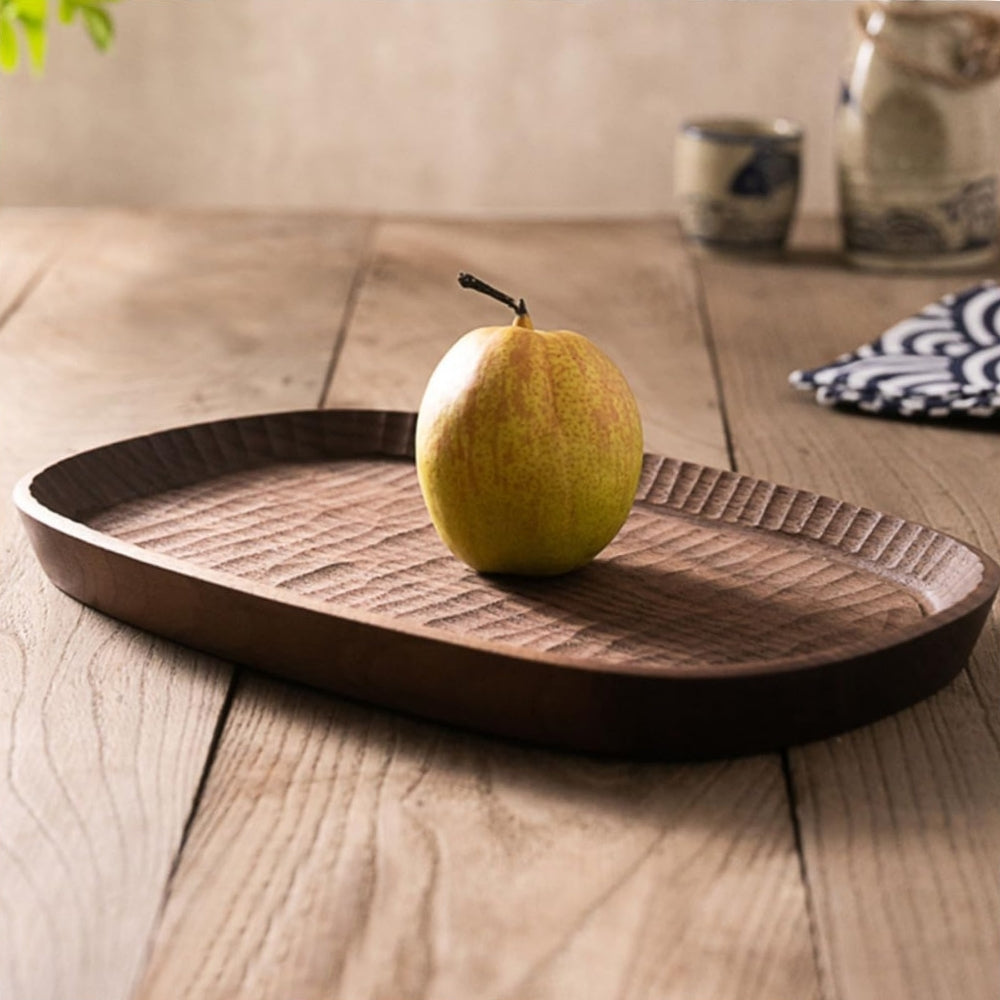 Elliot Oval Cherry Wood Handcraft Tea Serving Tray 25cm
