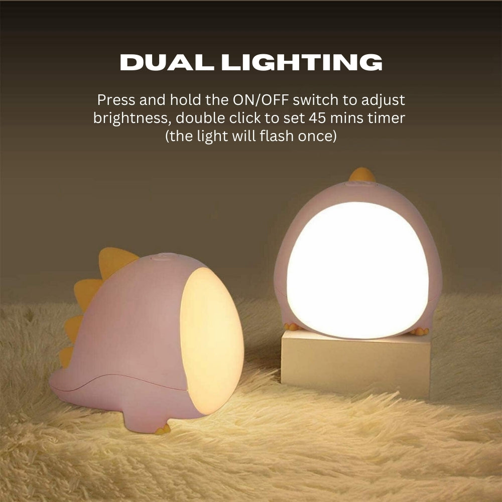 Rechargable Dinosaur Children Night Light with Timer