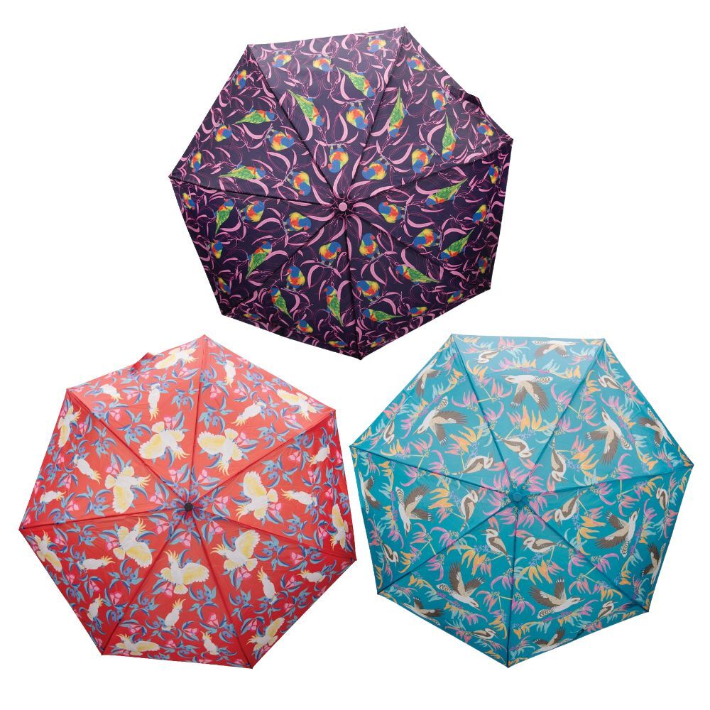 The Australian Collection Compact Foldable Umbrella - Birds (Assorted)