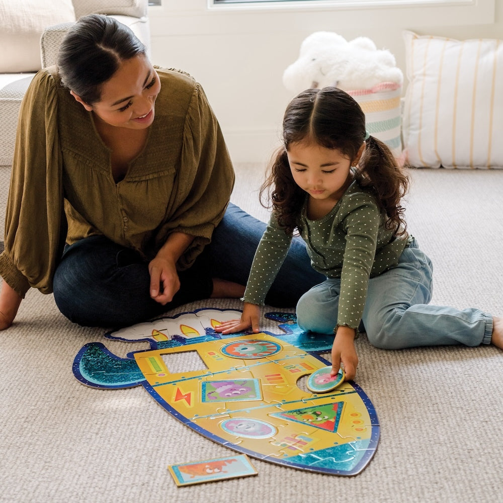 Peaceable Kingdom Shiny Rocket Floor Puzzle 39 Piece