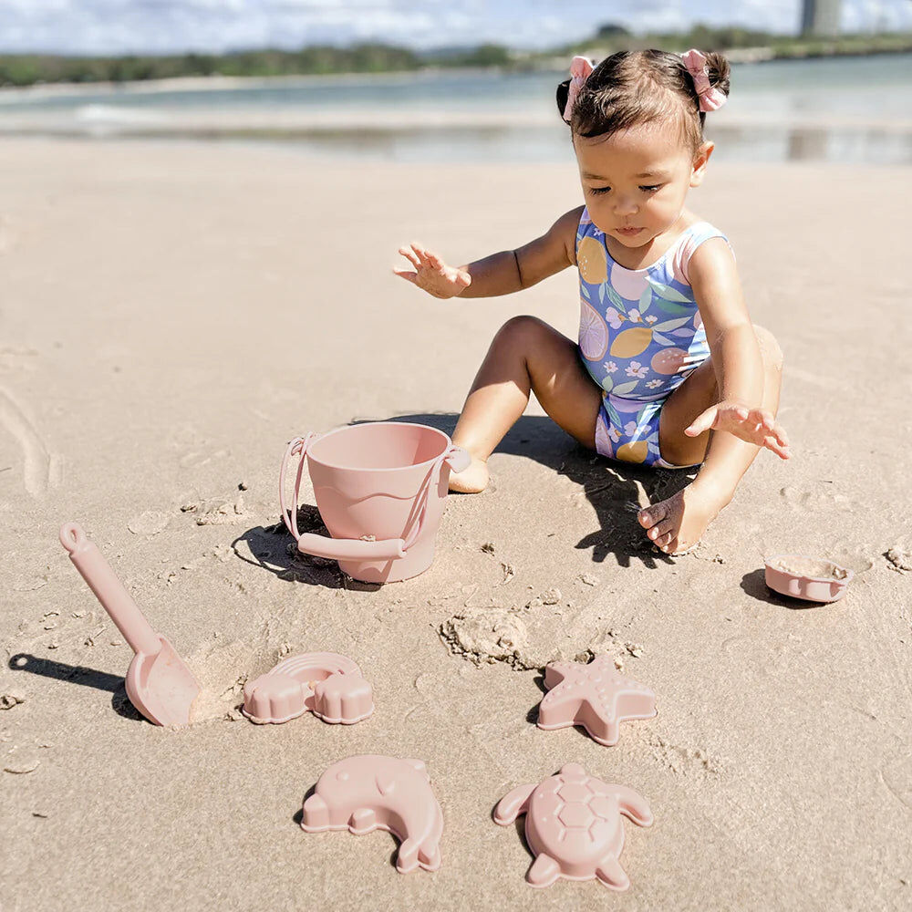 Playground Silicone 8pc Bucket & Spade Set - Rose