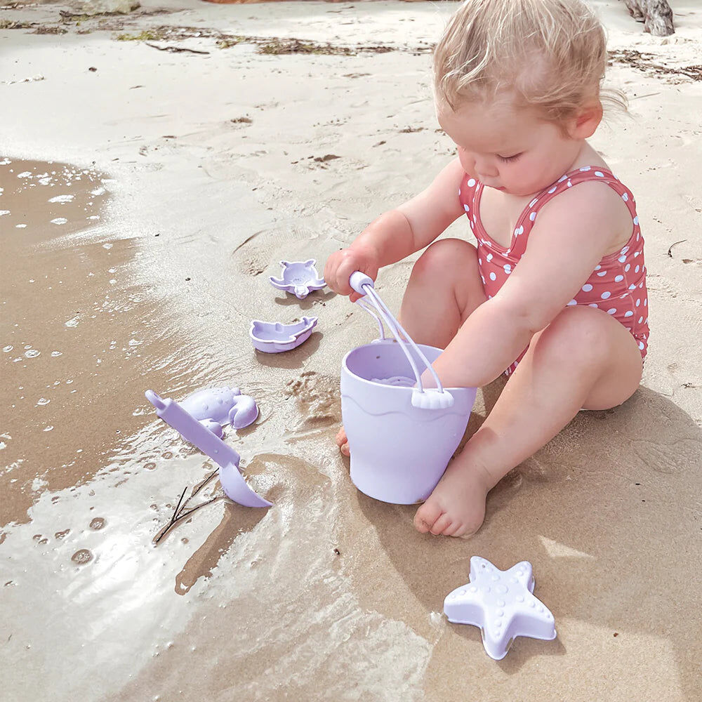 Playground Silicone 8pc Bucket & Spade Set - Lilac