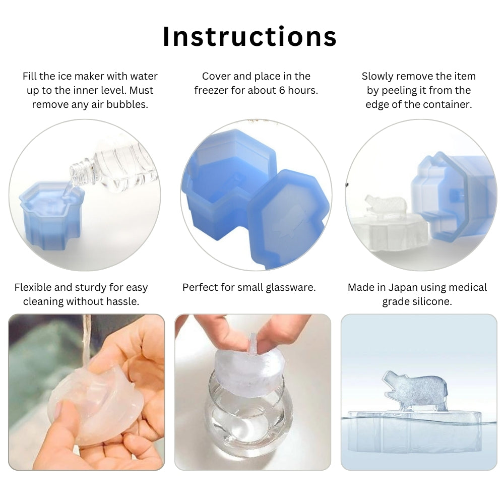 Savanna Lion and Hippo Shape Silicone Ice Mold (Set of 2)