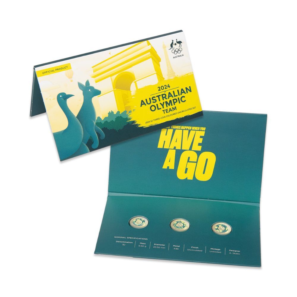 2024 Australian Olympic Team $2 Coloured Uncirculated Three-Coin Set