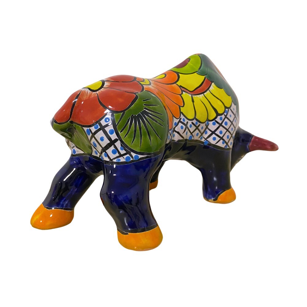 Mexican Talavera Ceramic Bull Figurine 35cm