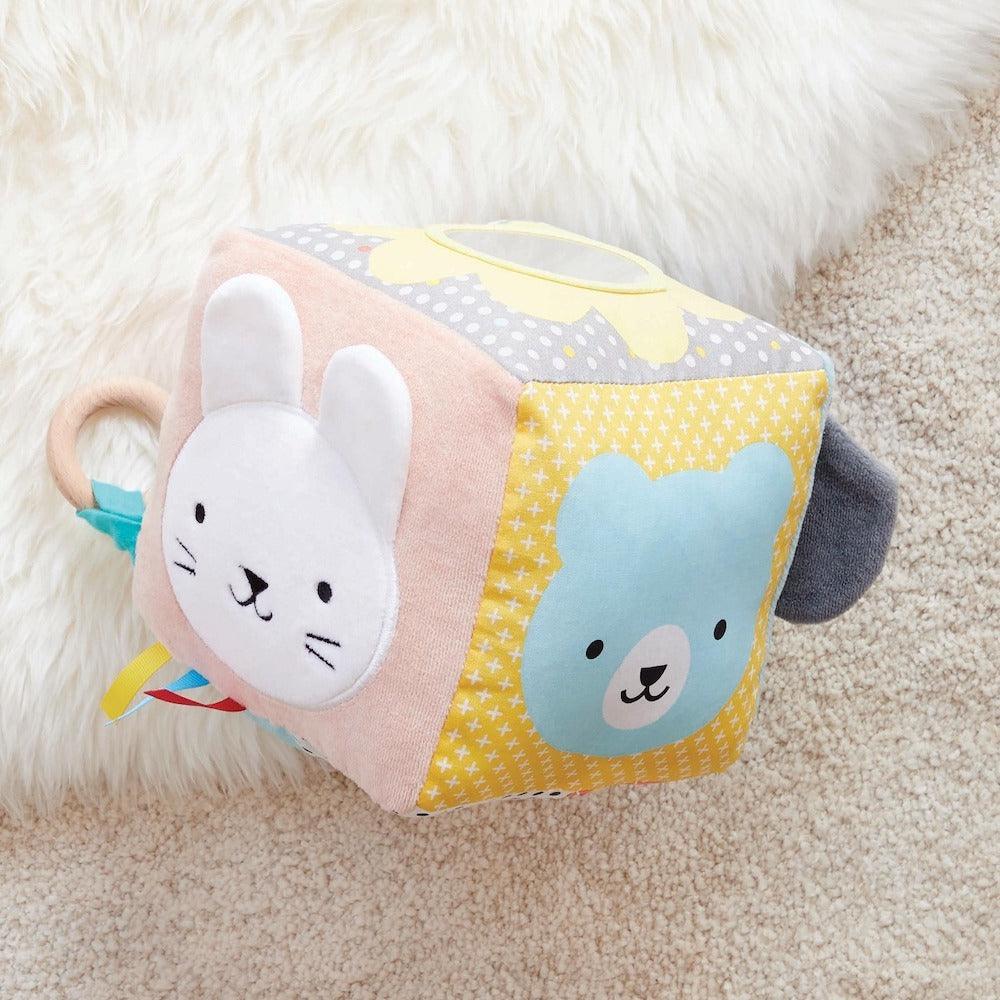 Petit Collage Animal Friends Fabric Activity Block