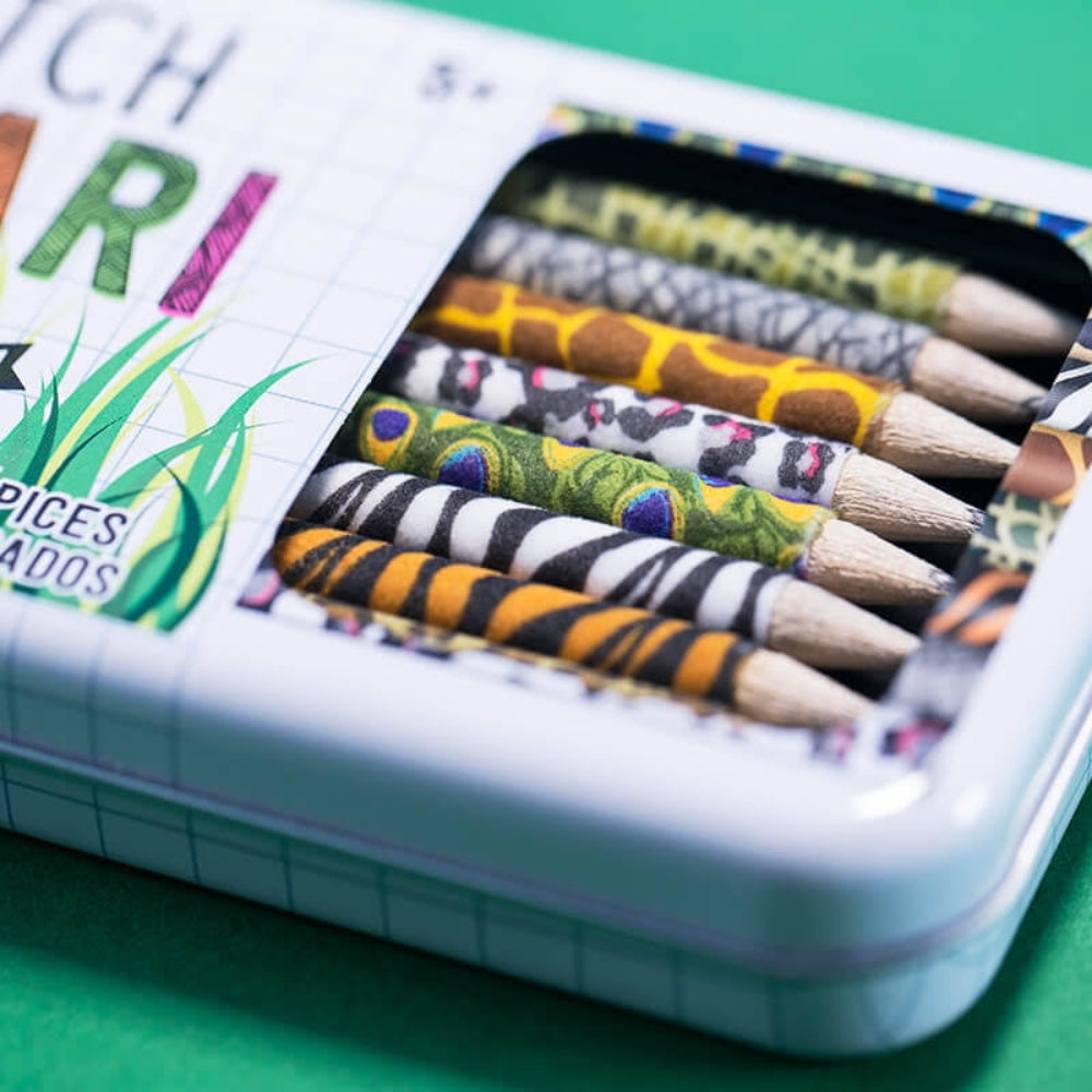 NPW Sketch Safari Flocked Pencils in A Tin