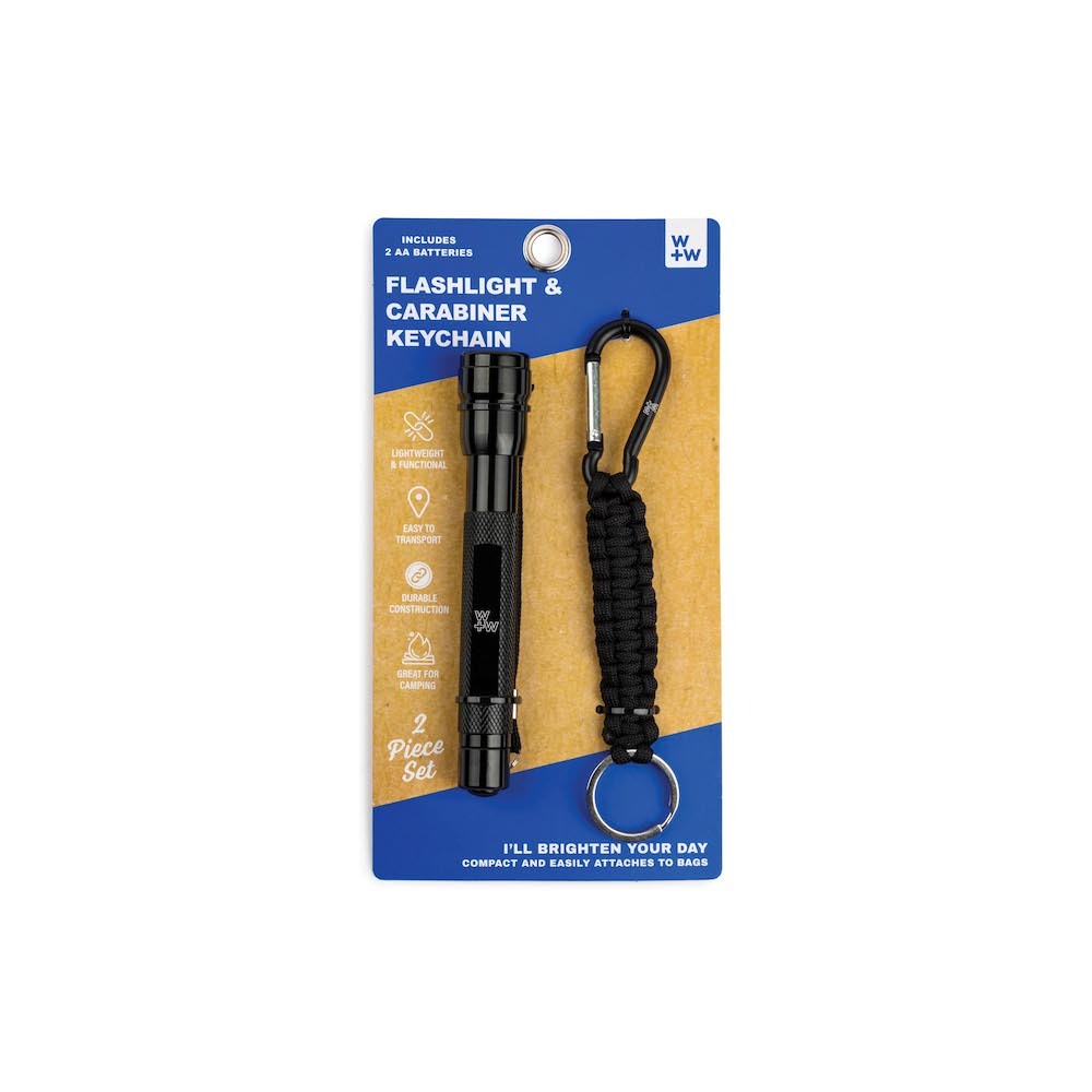 W+W Flashlight Carabiner Duo Black