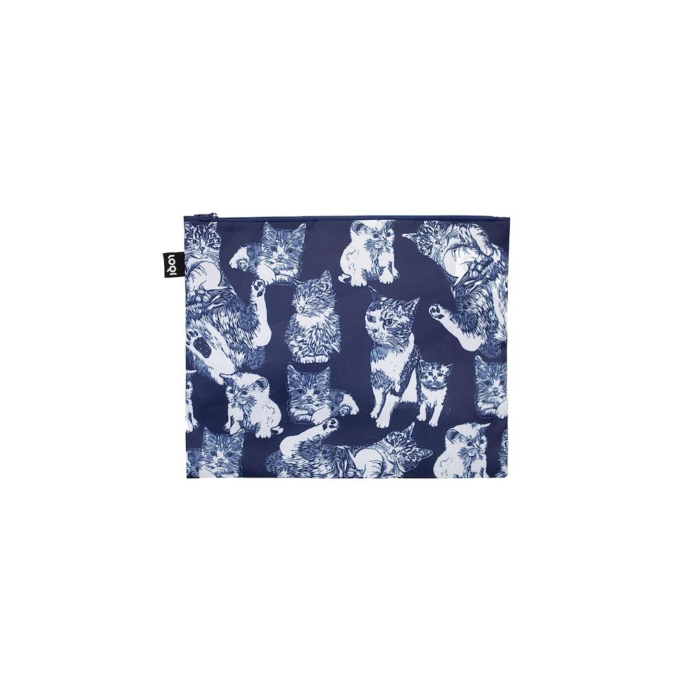 LOQI Red Poppy Bee Cats Recycled Zip Pockets 3pcs Set