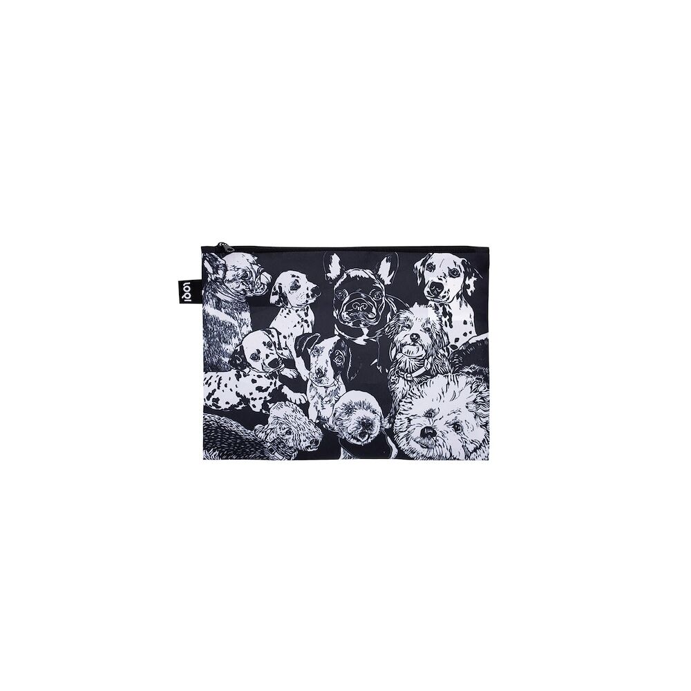 LOQI Red Poppy Bee Dogs Recycled Zip Pockets 3pcs Set