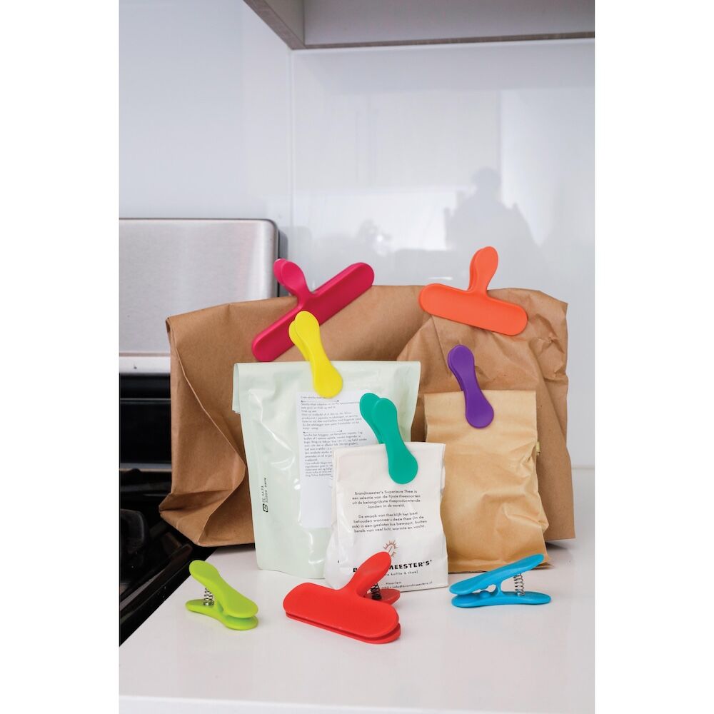 Kikkerland Rainbow Bag Clips (Set of 8)