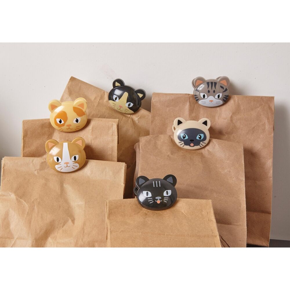 Kikkerland Cat Bag Clips (Set of 6)