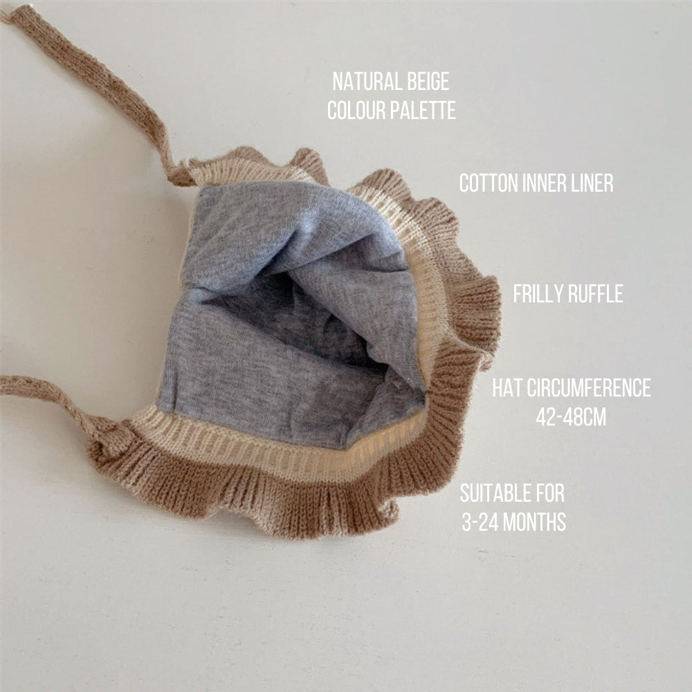 Fleur Frilly Knit Baby Bonnet (Set of 2)