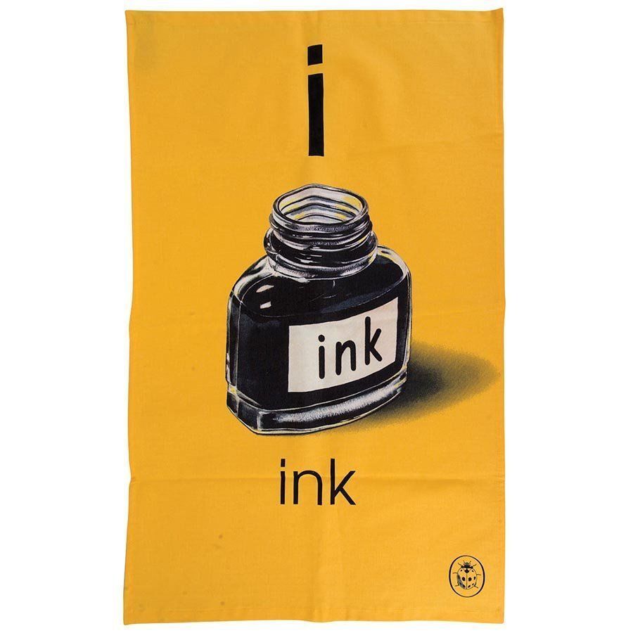 Ladybird Vintage Alphabet ABC Tea Towel AEIOYU