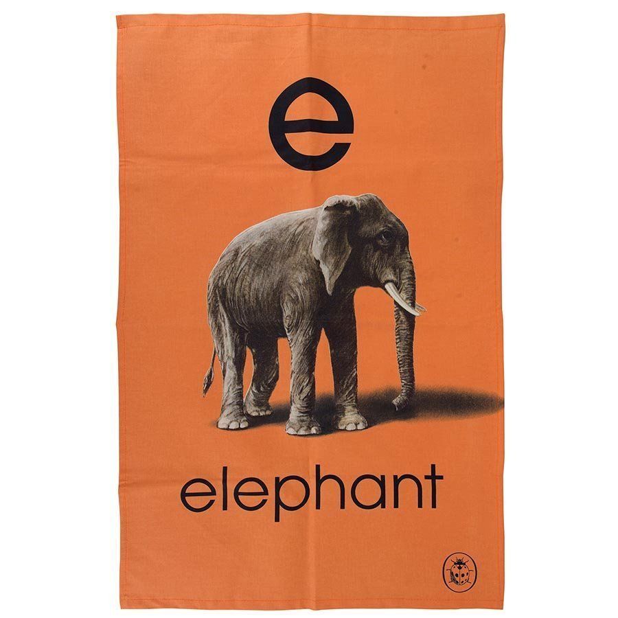Ladybird Vintage Alphabet ABC Tea Towel AEIOYU