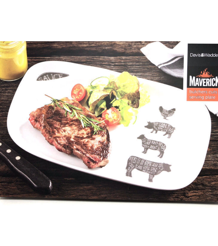 Davis & Waddell Maverick Butchers Cuts Serving Plate