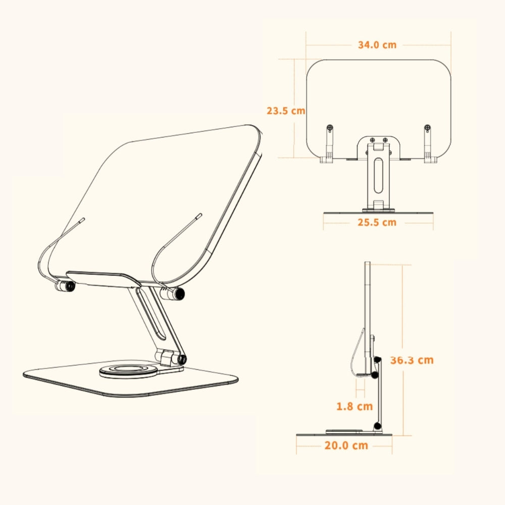 Aria Rotatable Adjustable Tablet & Book Reading Stand