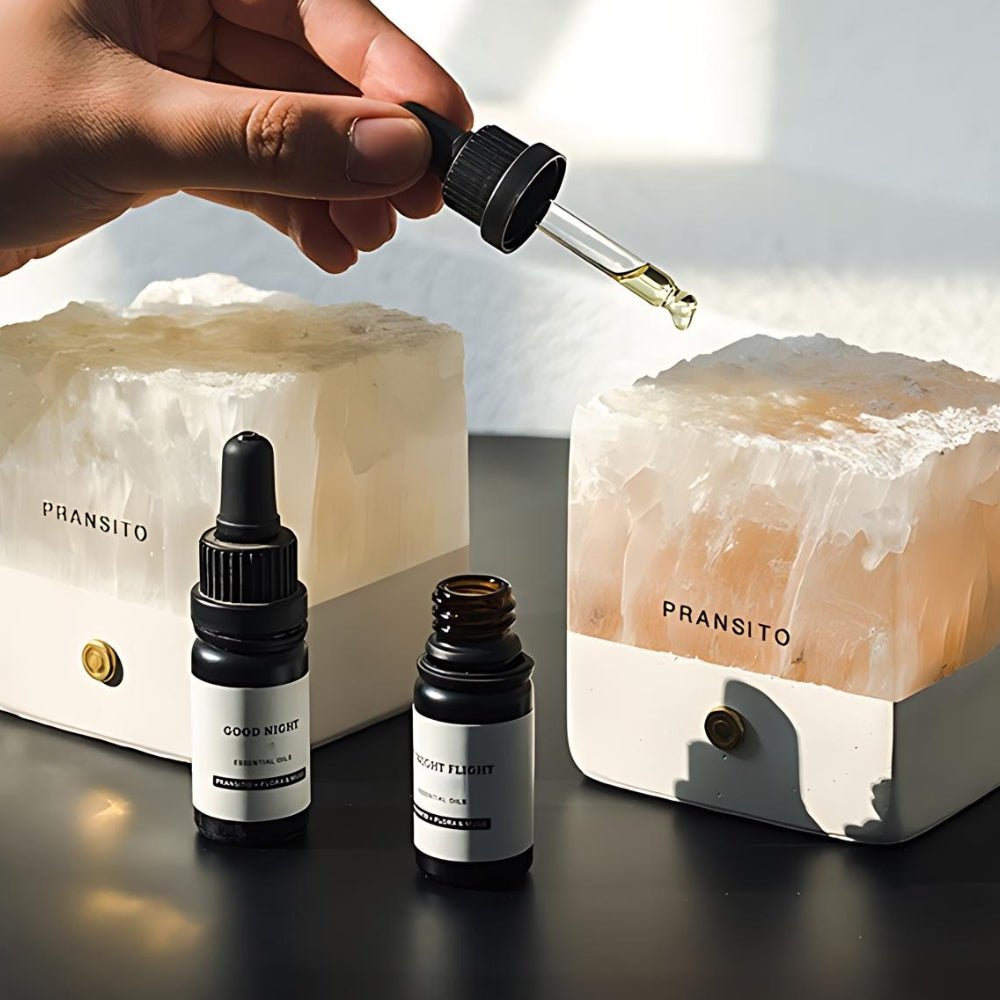 Pransito Selenite Aroma Diffuser Night Light
