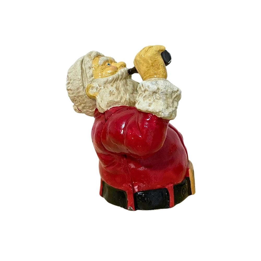 Cast Iron Santa Drinking Cola Coin Bank