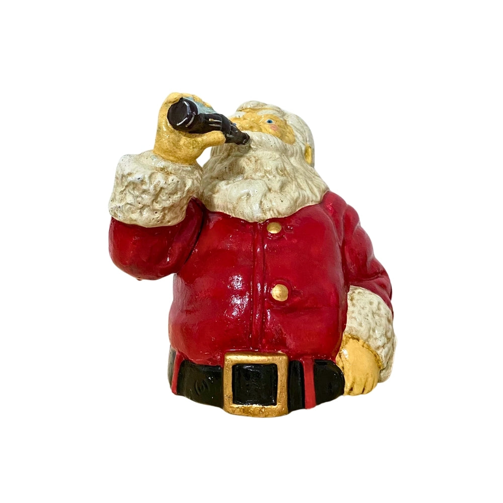 Cast Iron Santa Drinking Cola Coin Bank