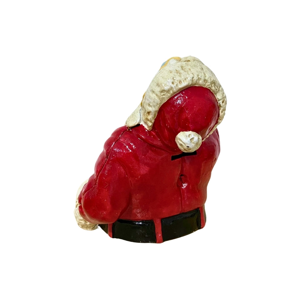 Cast Iron Santa Drinking Cola Coin Bank