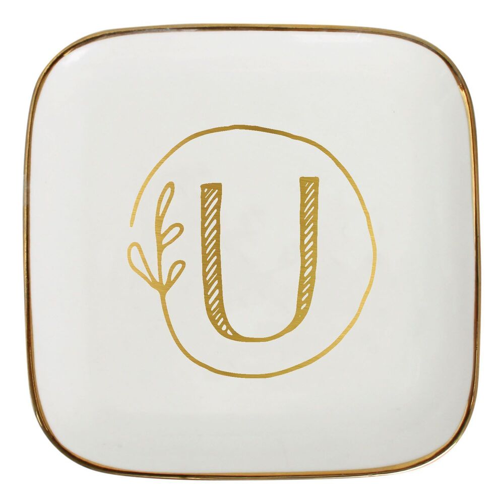 Luxurious Alphabet Monogram Ceramic Trinket Plate