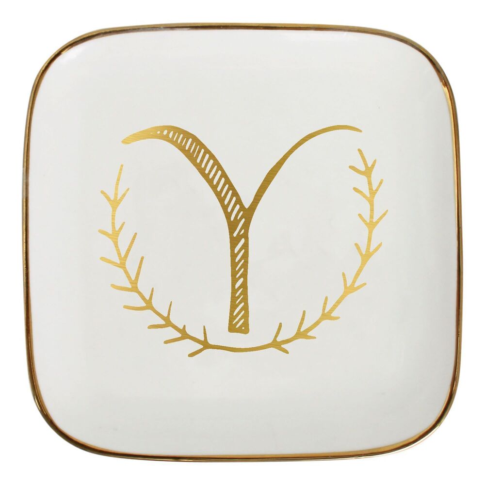 Luxurious Alphabet Monogram Ceramic Trinket Plate