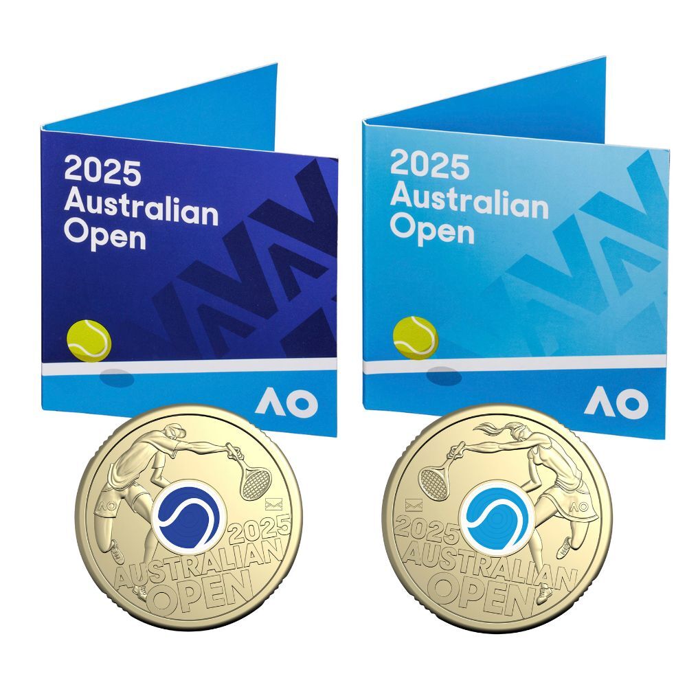 2025 Women's and Men's Australian Open $2 Privy Mark Coin in Folder - SEALED