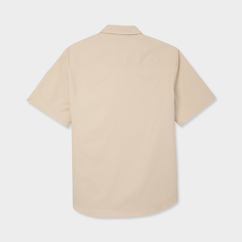 Tilley Mens Short Sleeve Button Up Shirt - M - Tan