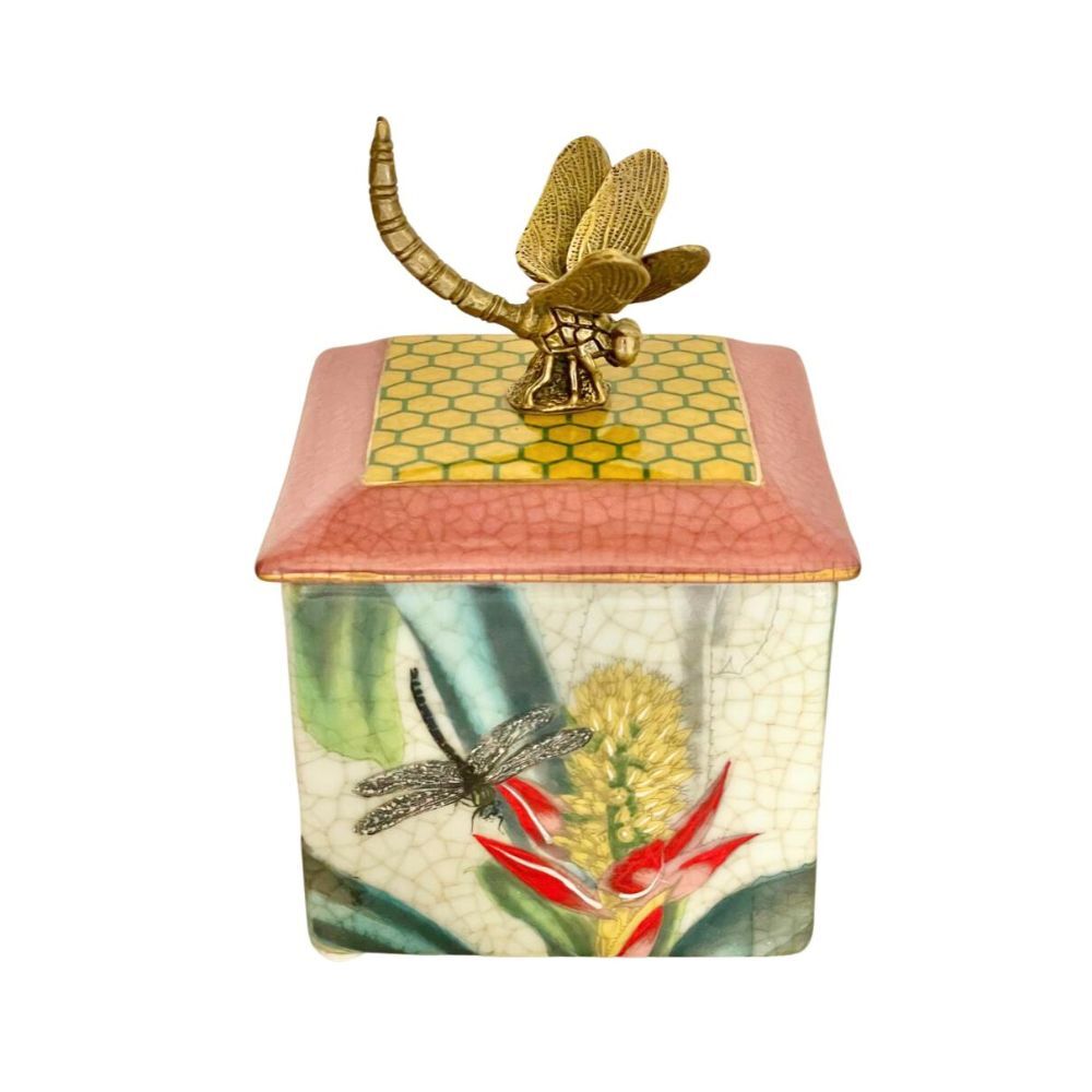 Exotico Porcelain Trinket Box - Bronze Libelula