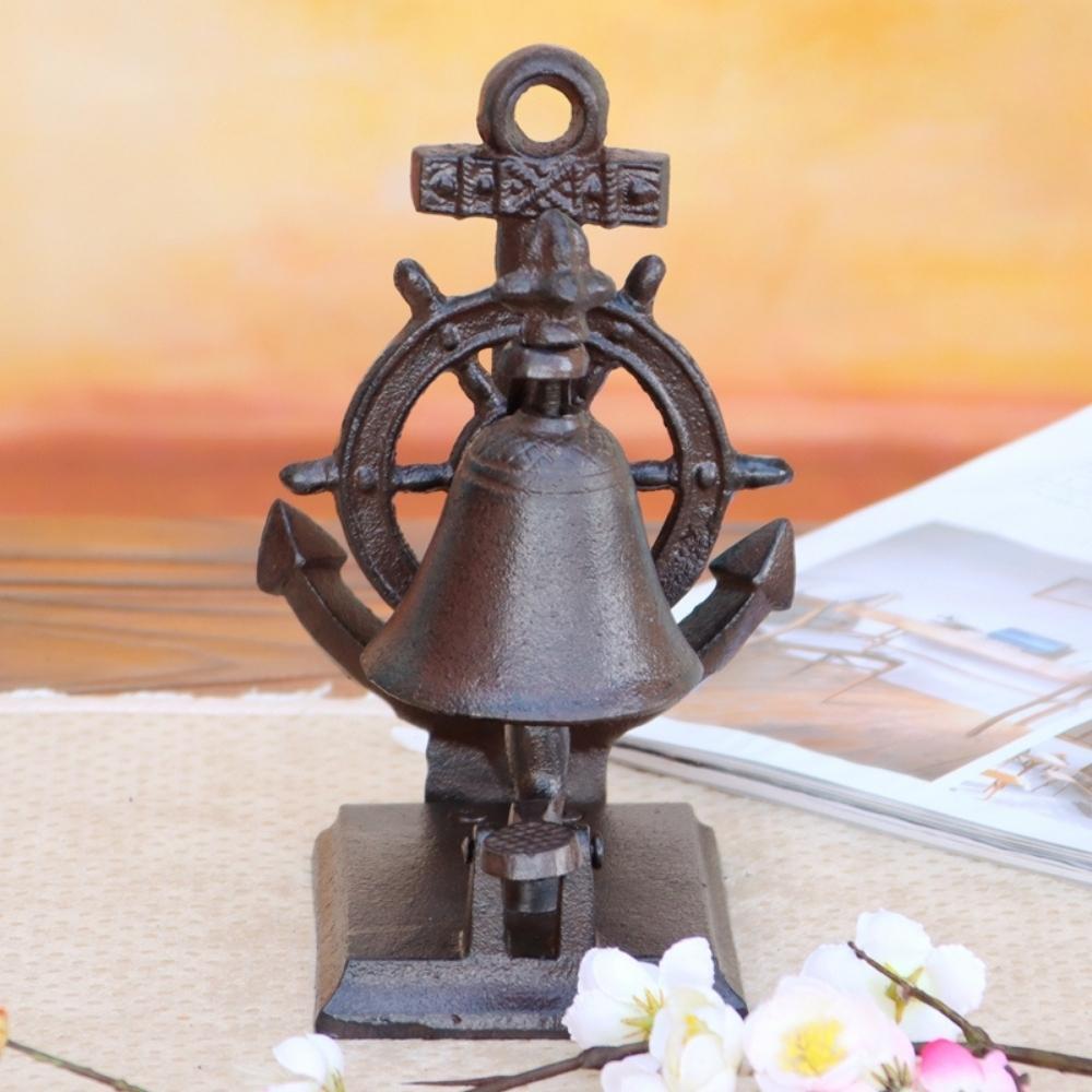 Nautical Ship Wheel Anchor Cast Iron Table Bell