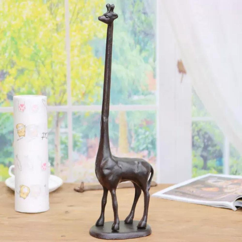 Cast Iron Giraffe Paper Towel Holder Stand