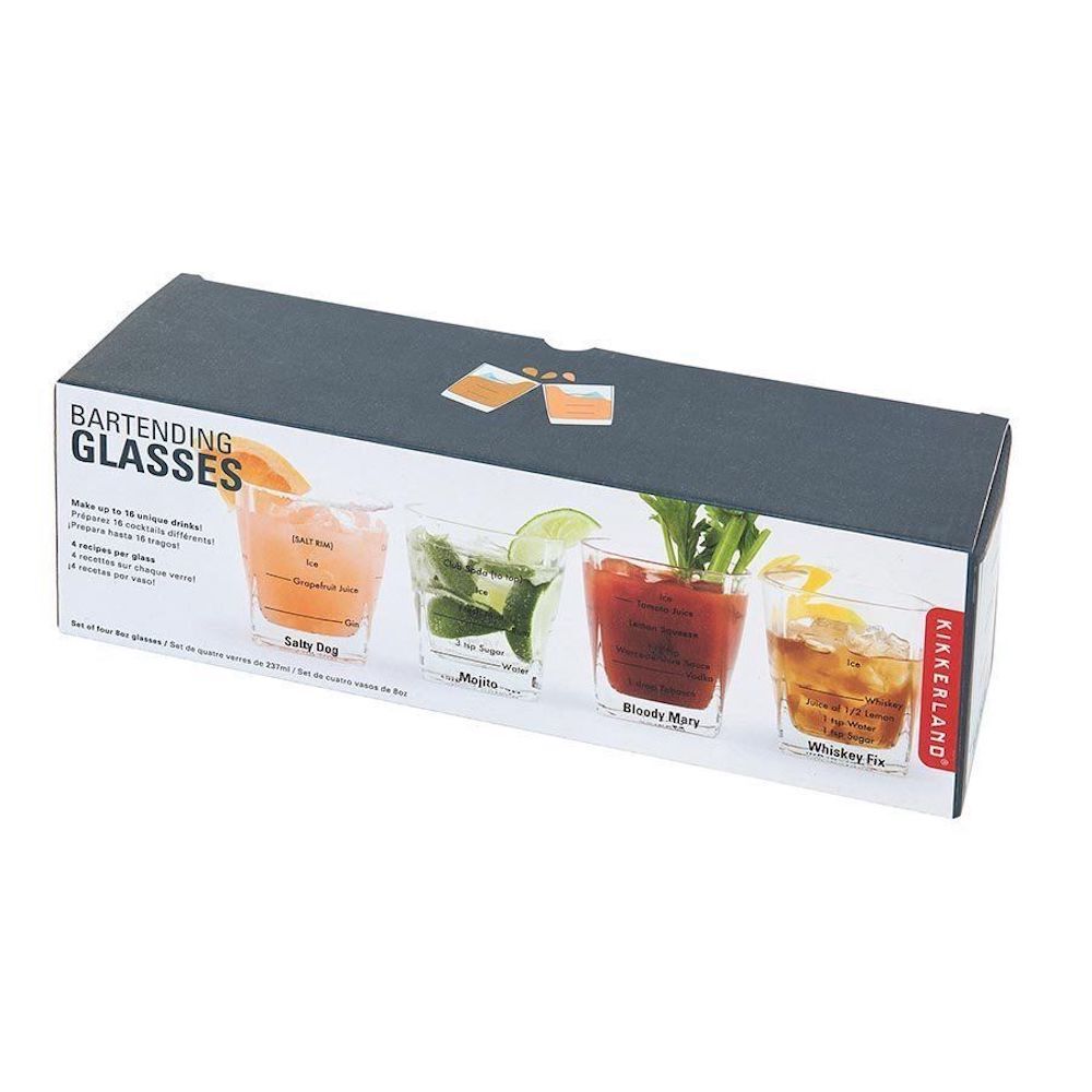 Kikkerland Bartending Glasses (Set of 4)