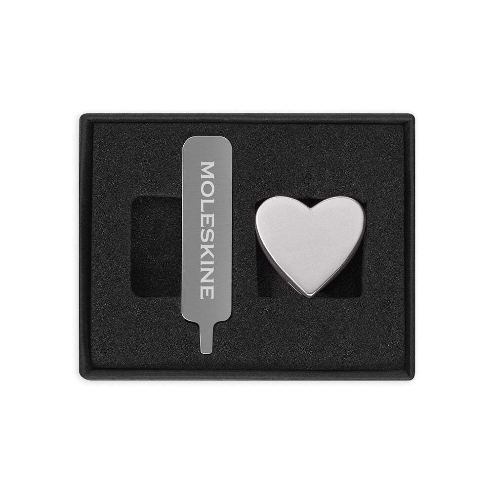 Moleskine Notebook Accessory Pin Silver - Heart