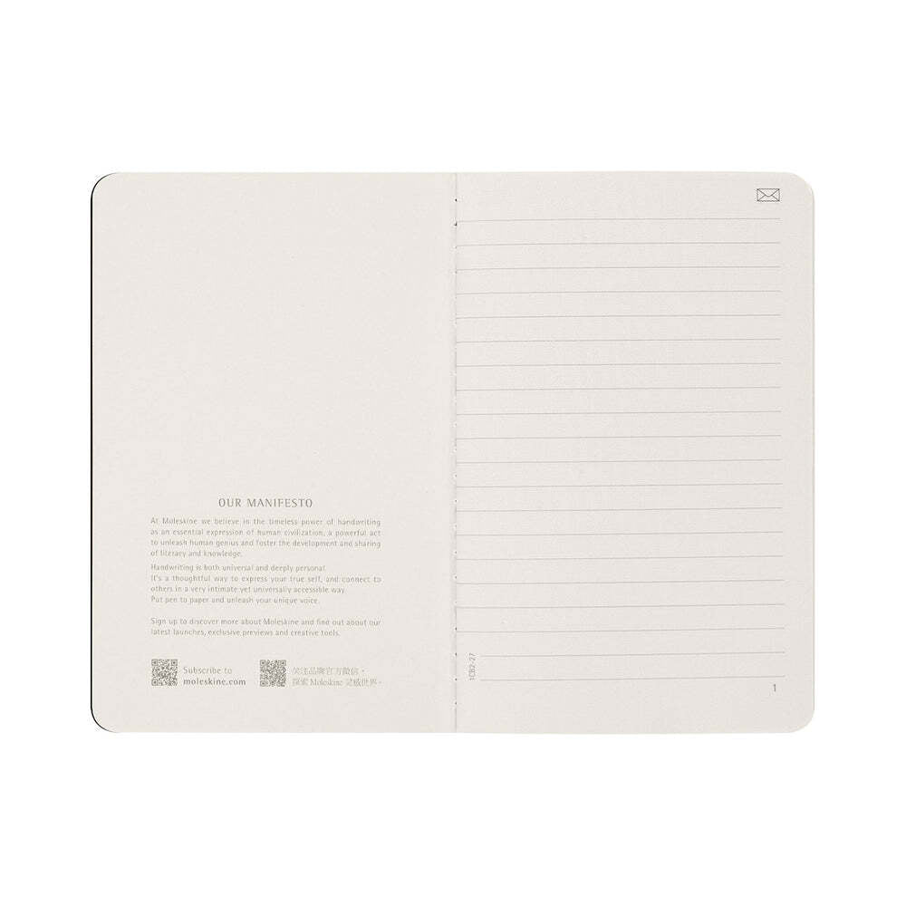 Moleskine Smart Cahier Notebook Pocket Ruled Black (Set of 2)