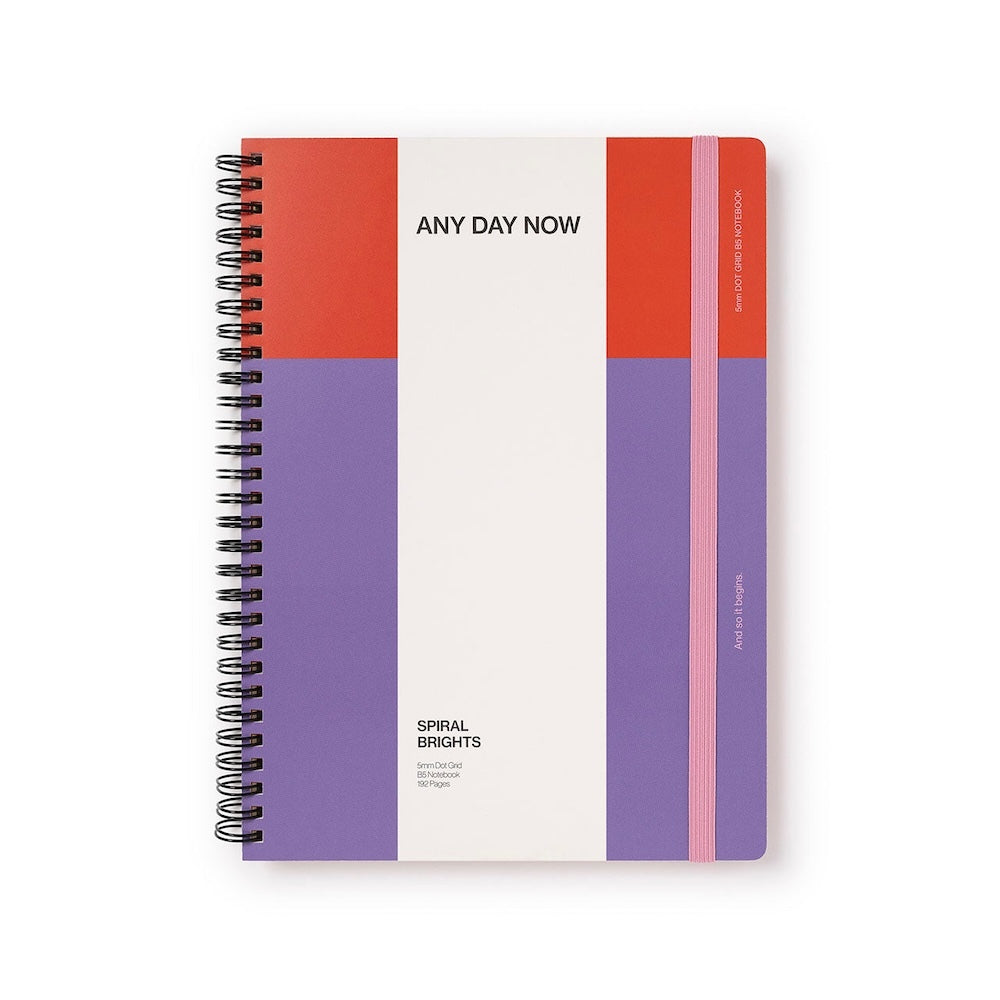 Any Day Now Bright Spiral Notebook Dot Grid B5