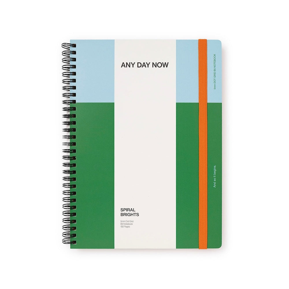 Any Day Now Bright Spiral Notebook Dot Grid B5