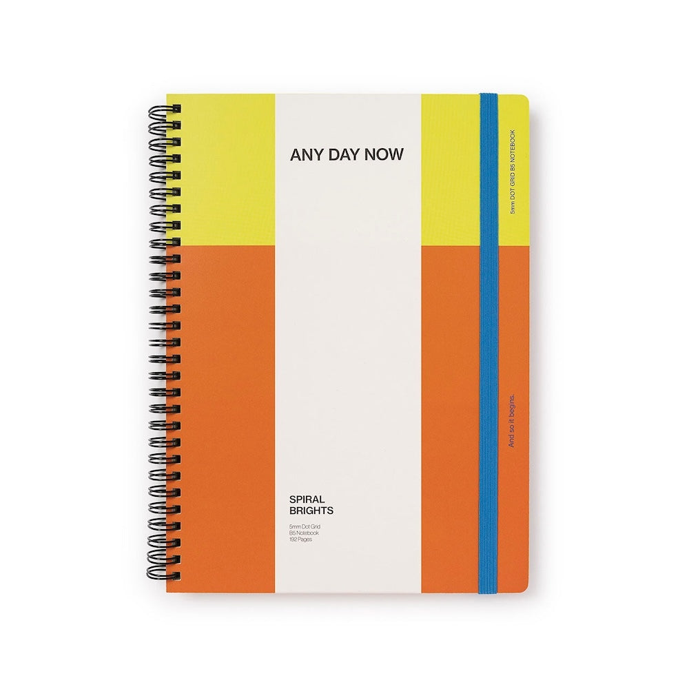 Any Day Now Bright Spiral Notebook Dot Grid B5