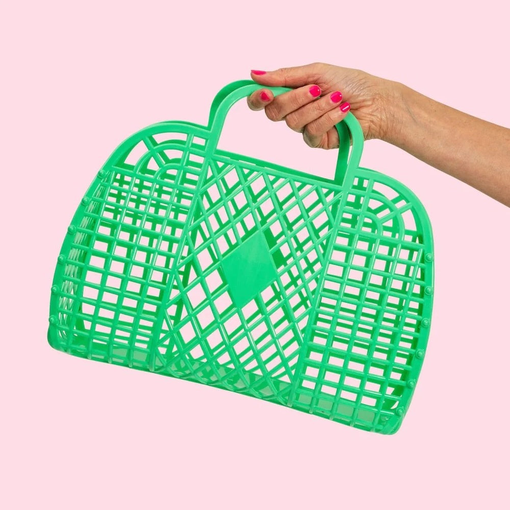 Sun Jellies Retro Large Basket Green