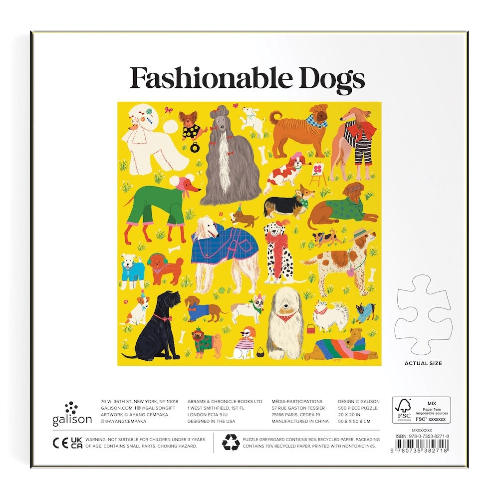 Galison Fashionable Dogs Puzzle 500pc