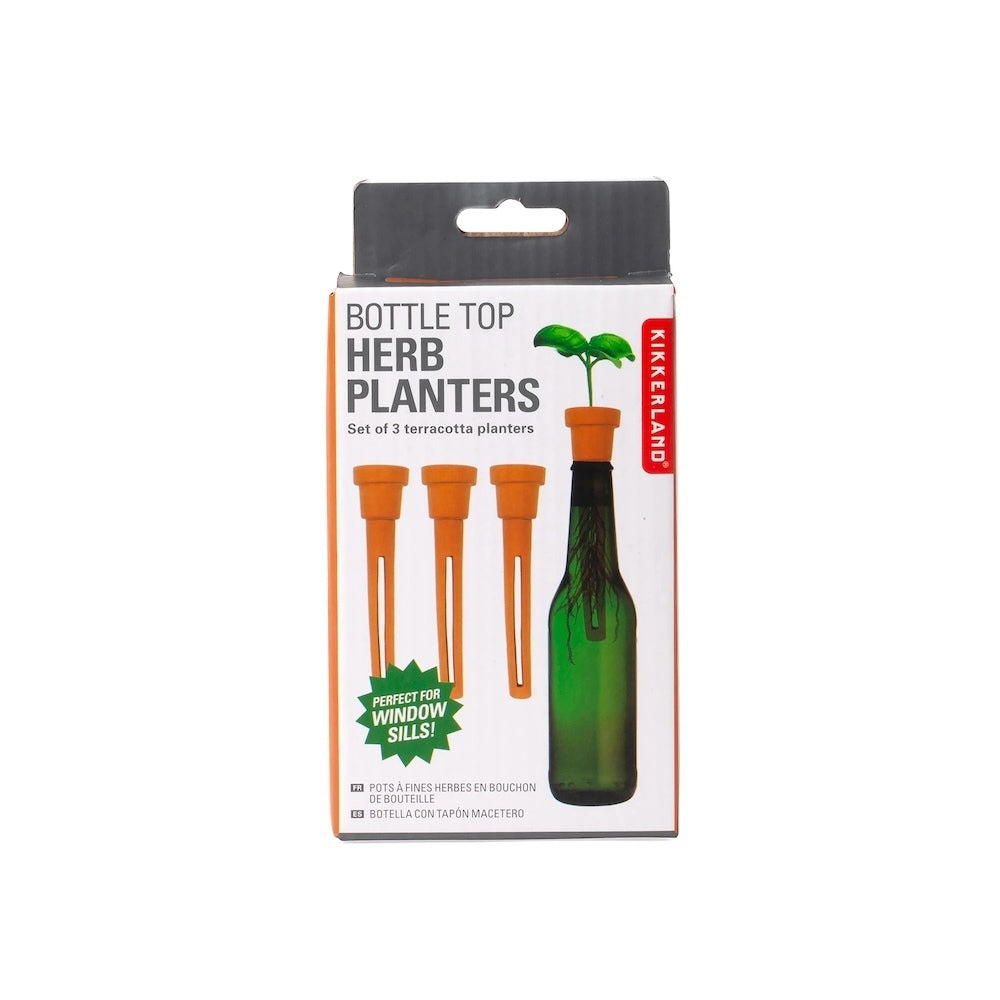Kikkerland Bottle Top Herb Planters (Set of 3)