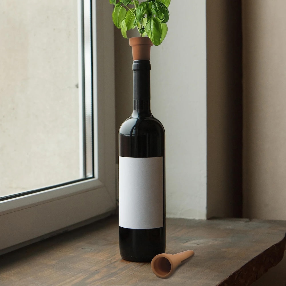 Kikkerland Bottle Top Herb Planters (Set of 3)