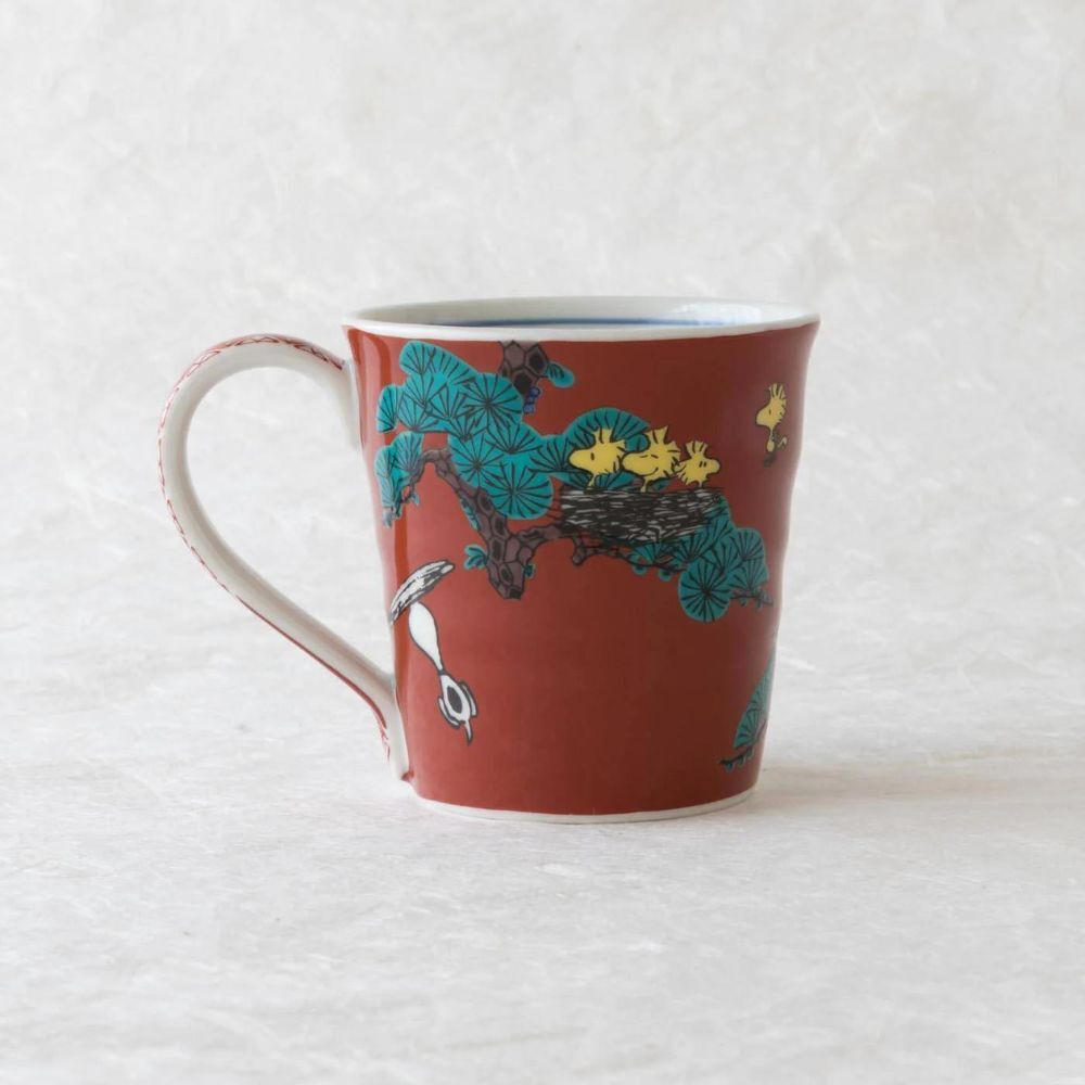 Peanuts Snoopy Kutani Ware Mug 250ml - Akae