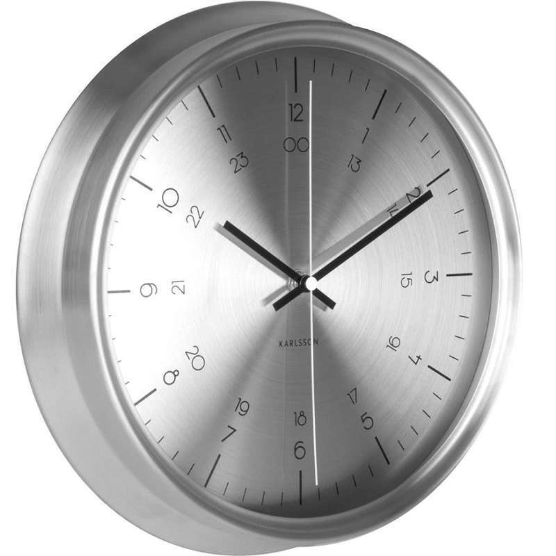 Karlsson Nautical Silent Stainless Steel Wall Clock 30cm Silver