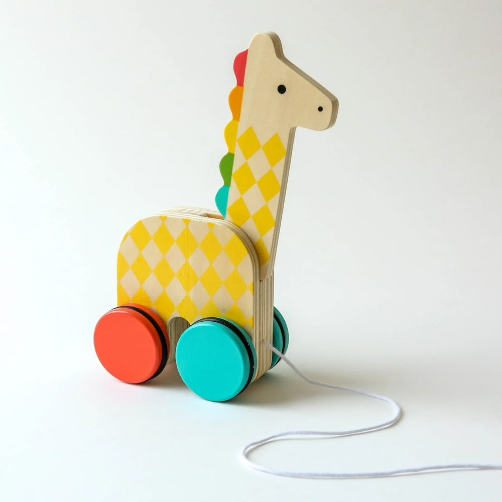 Petit Collage Giraffe on the Go Wooden Pull Toy