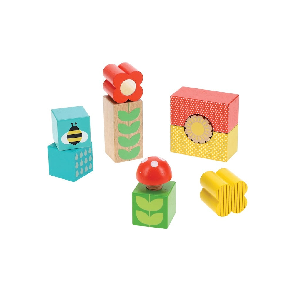 Petit Collage Busy Garden Wooden Discovery Blocks